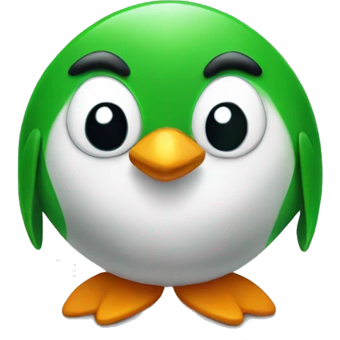 green friendly pinguin emoji