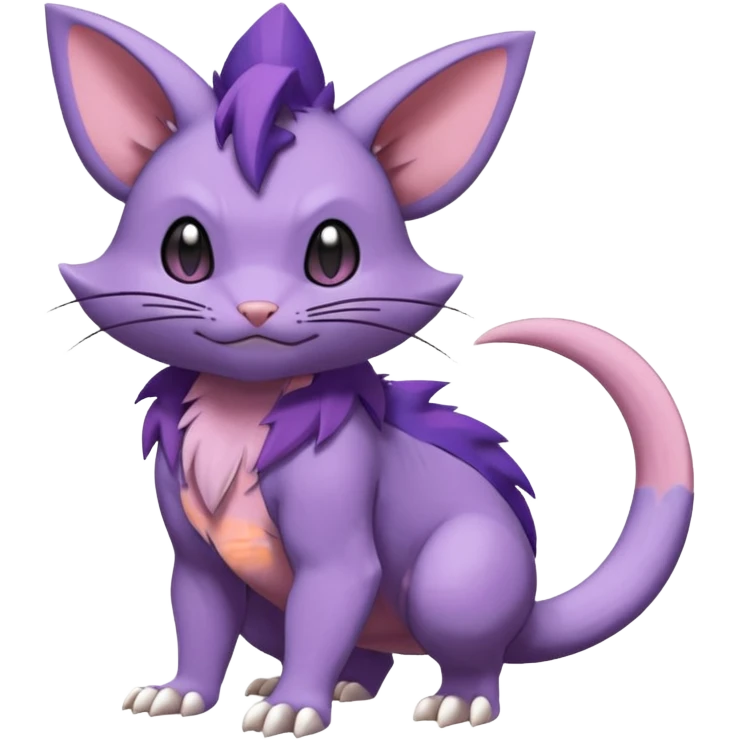Nidoking-Purrloin-Delcatty-Rattata-Pokémon-hybrid-fusion-creature (full body) emoji