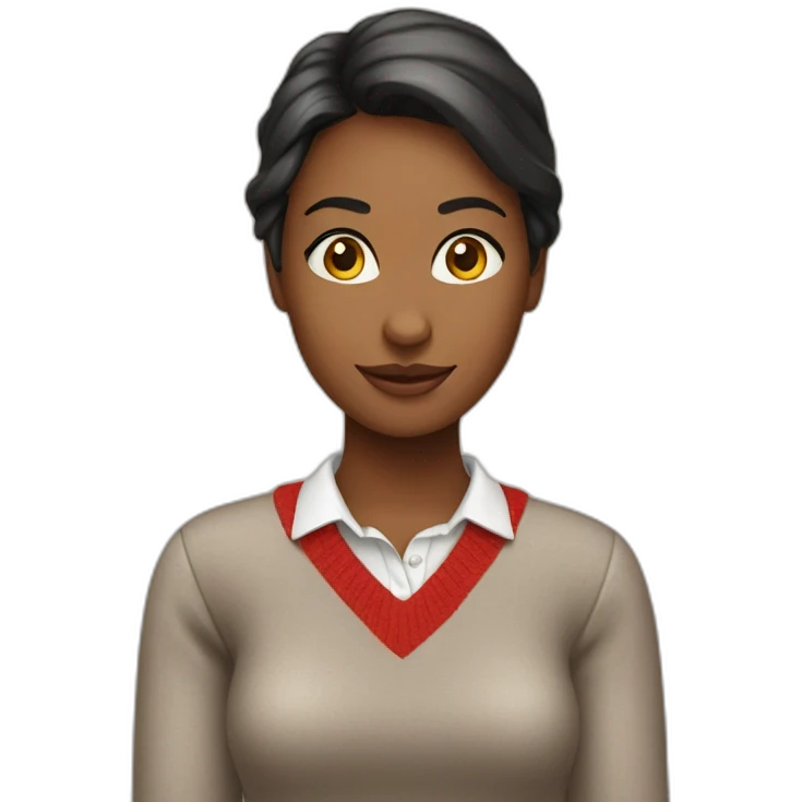 Office girl in red sweater emoji