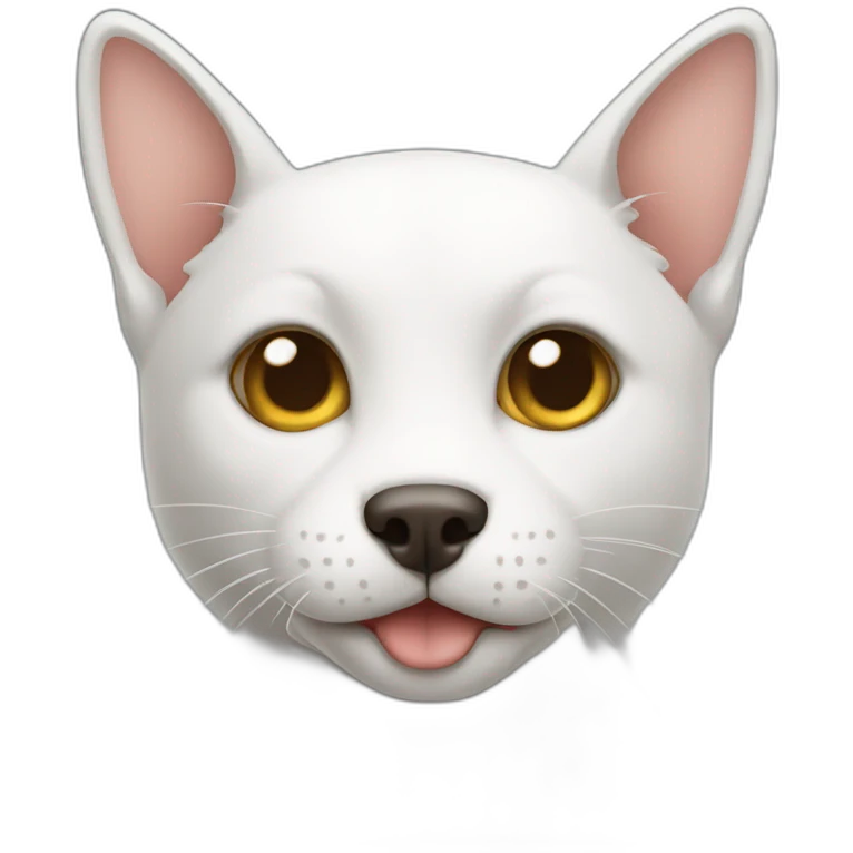 Un chat sur un chien emoji