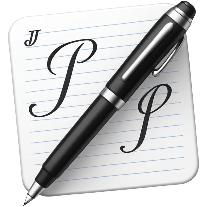 pen writing initials J P emoji