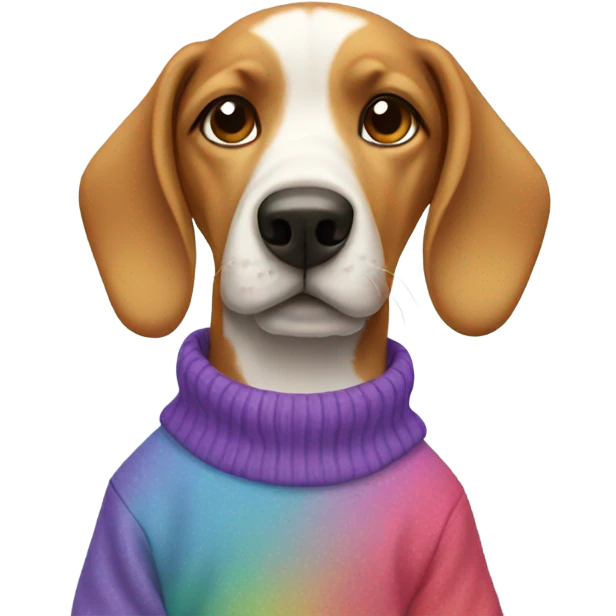 Dog wearing sweatshirt emoji