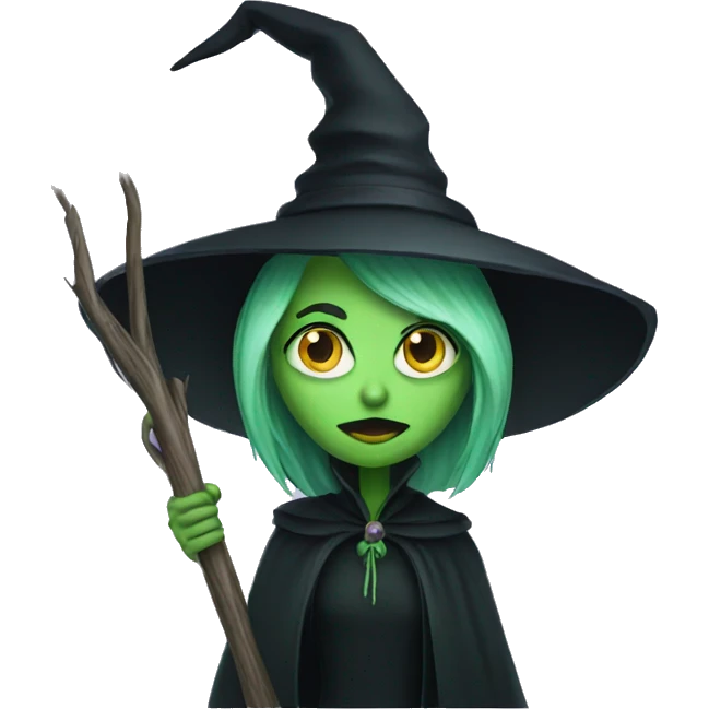 green scary witch emoji