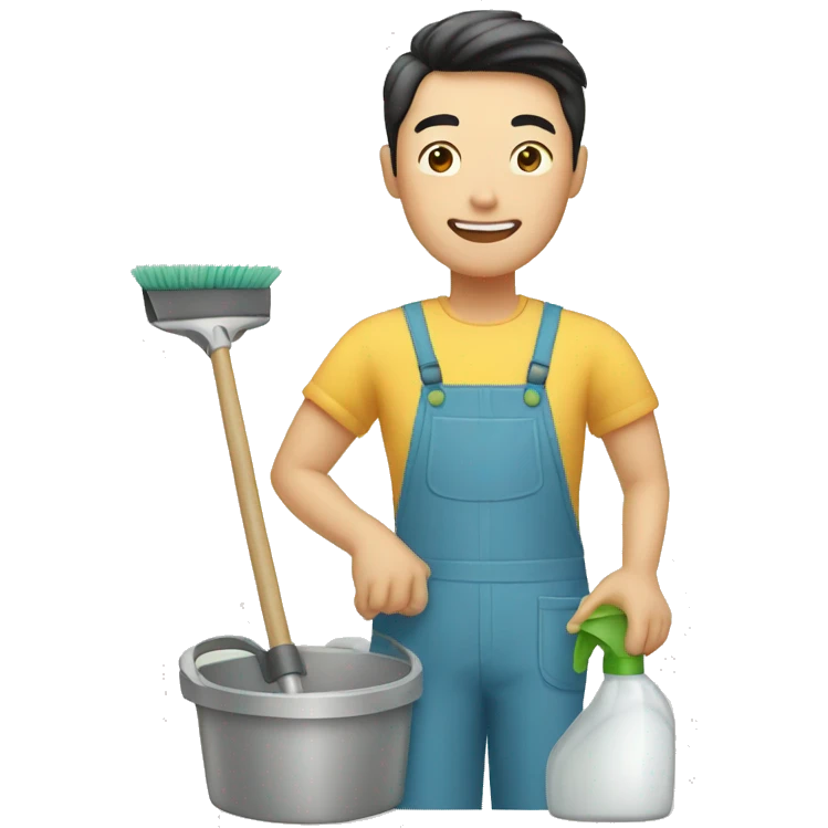 asian man who loves housework emoji