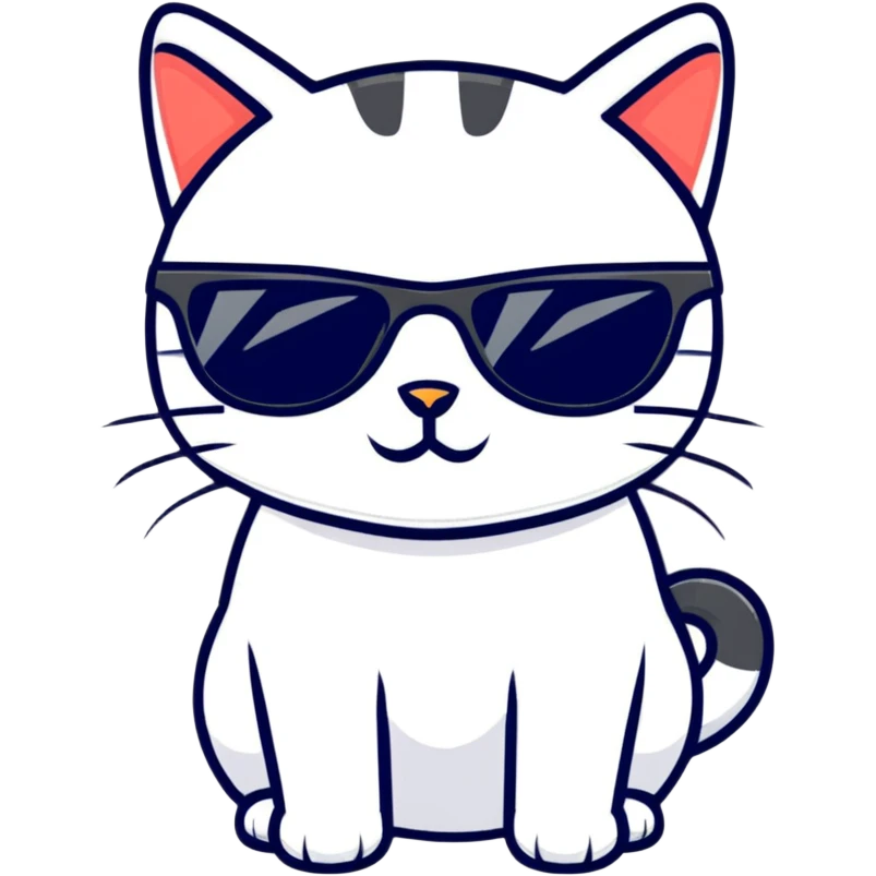 Cat with sunglasses emoji