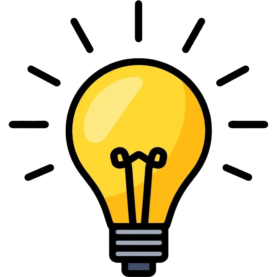 yellow light bulb with rays emoji