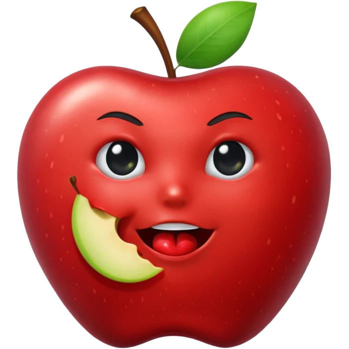 android eating apple emoji