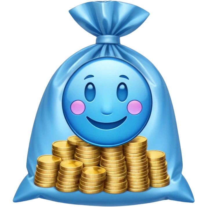 blue coins credit in a package emoji