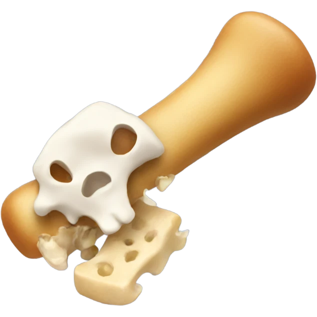 Emoji eating a bone emoji