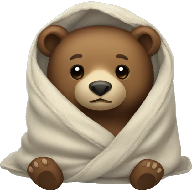 bear cozy in blanket emoji