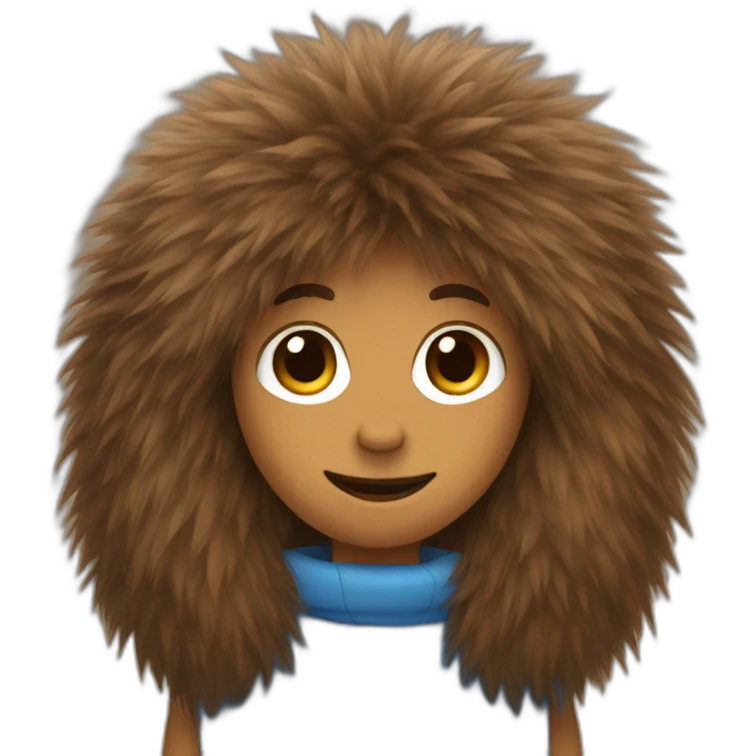 Blue, Brown, furry emoji