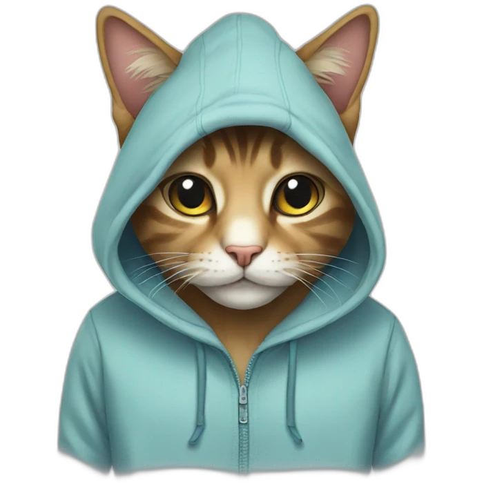 A cat with a hoody emoji