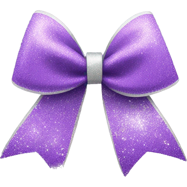 Cheerlead bow in light purple and glitter emoji