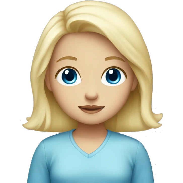 Blonde girl baby with blue eyes emoji