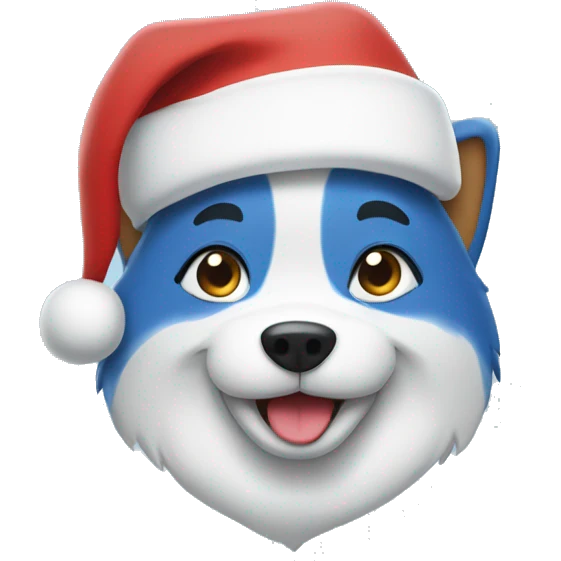 Bluey with Santa hat  emoji