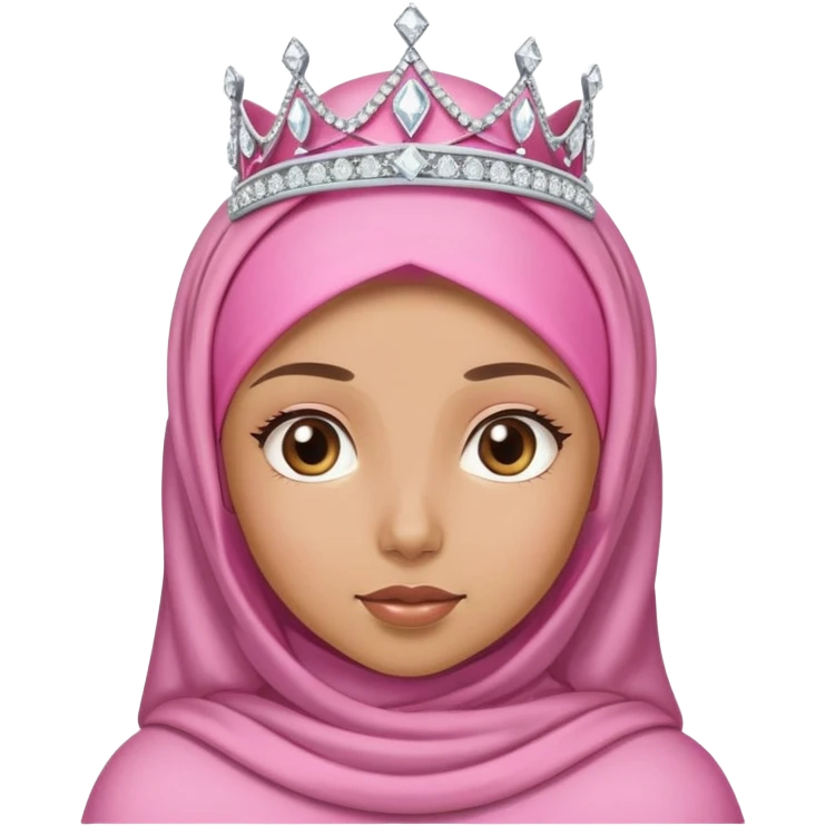  girl caramel light skin wearing pink hijab and a diamond tiara on top of her head emoji