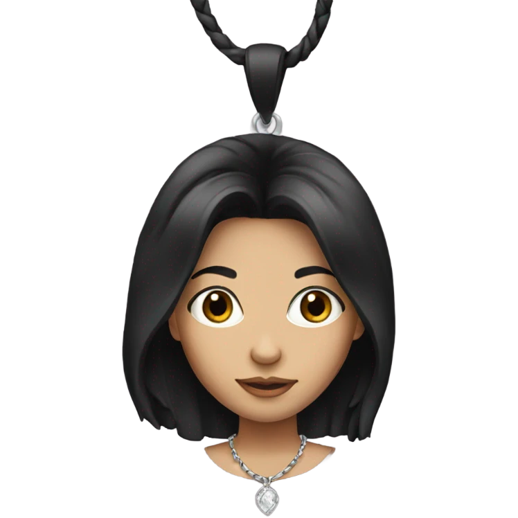 girl with black hair necklace emoji
