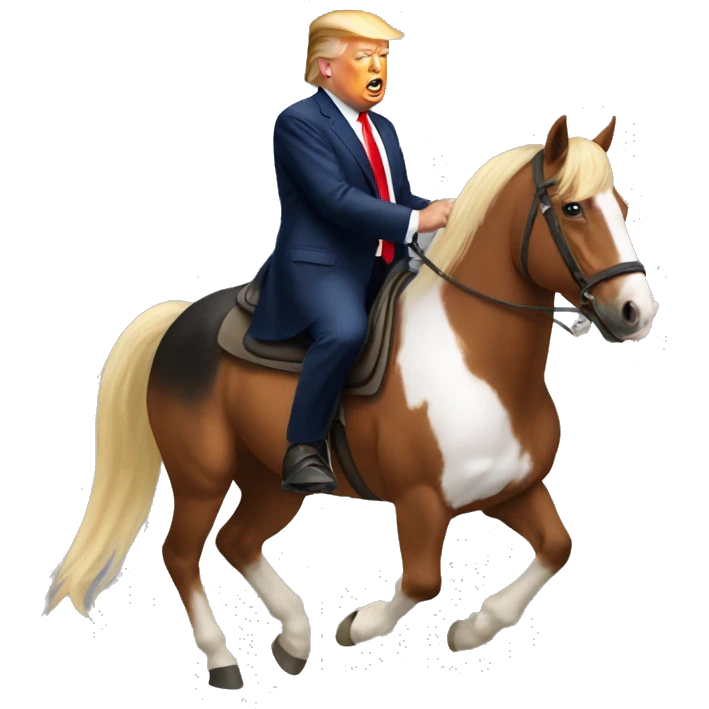 Donald Trump on horse emoji