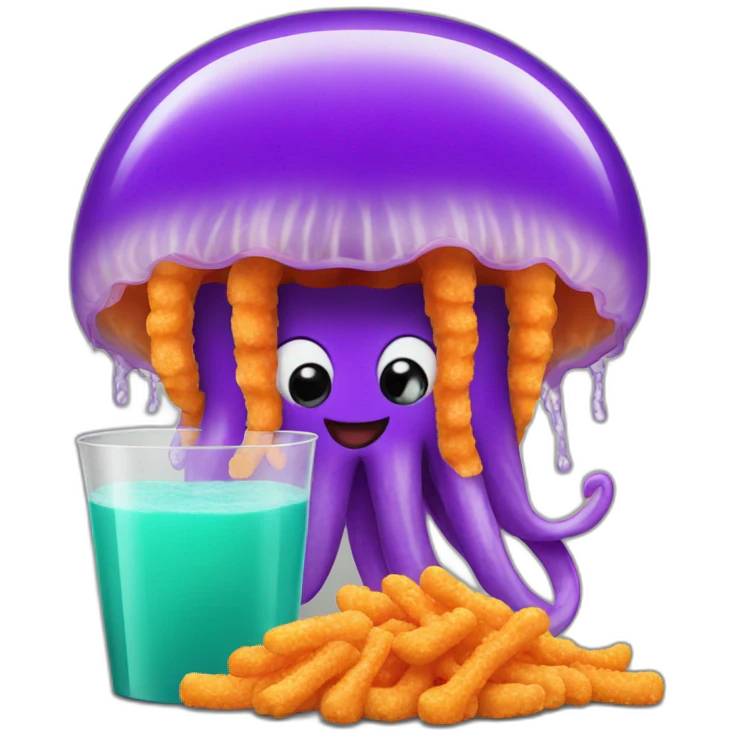 jellyfish eating cheetos emoji