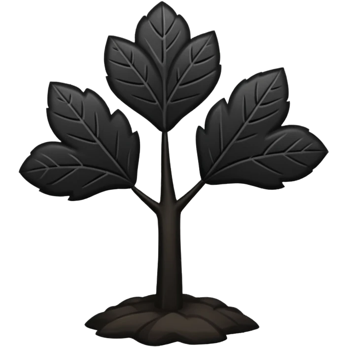 Trébol completamente negro cinco hojas  emoji