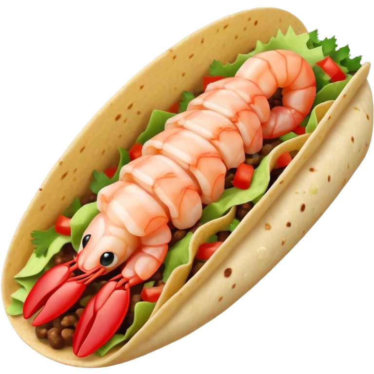 Shrimp inside a taco emoji