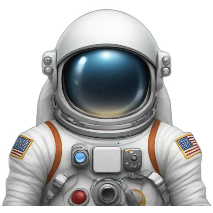 astronaut taking a video in rocket spacial emoji