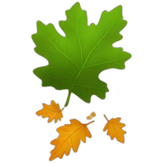oak leaves falling down emoji
