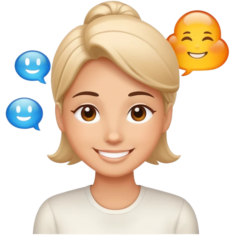 smiling face with balanced thought bubbles of work and relaxation emoji