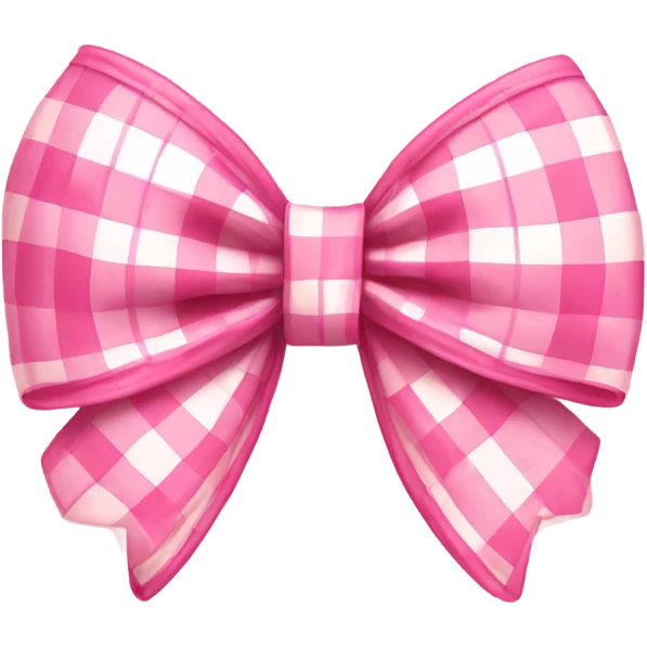 Pink gingham bow emoji