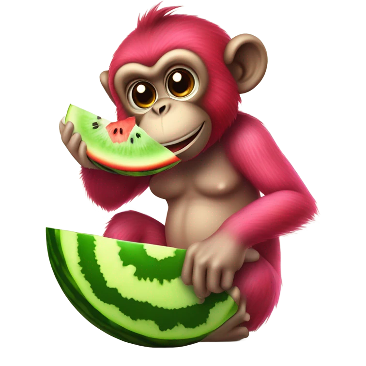 Monkey eating watermelon emoji