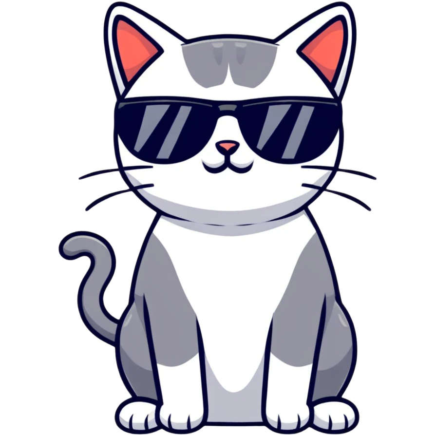 Cat with sunglasses emoji