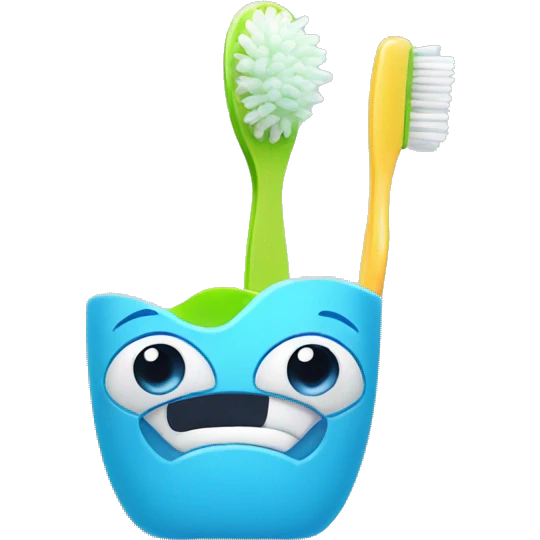 toothbrush with eyes emoji