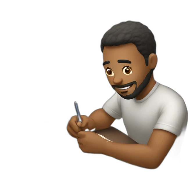 guy writing something on paper emoji
