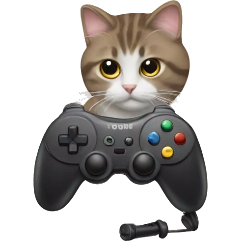 Cat with a controller emoji