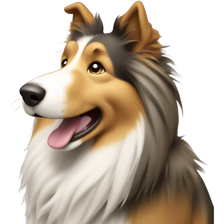 Rough collie cheering emoji