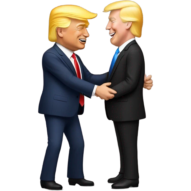 Elon musk hugging Donald trump emoji
