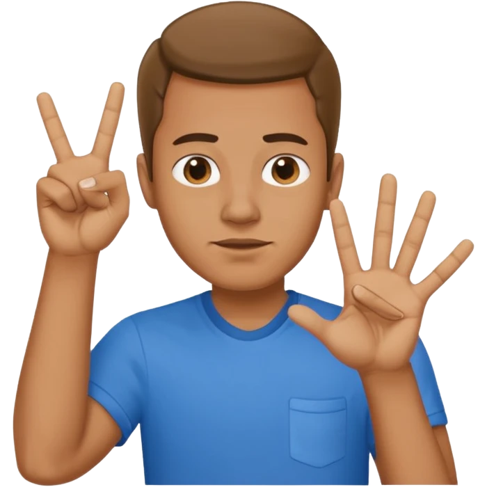 man throwing up b gang sign emoji