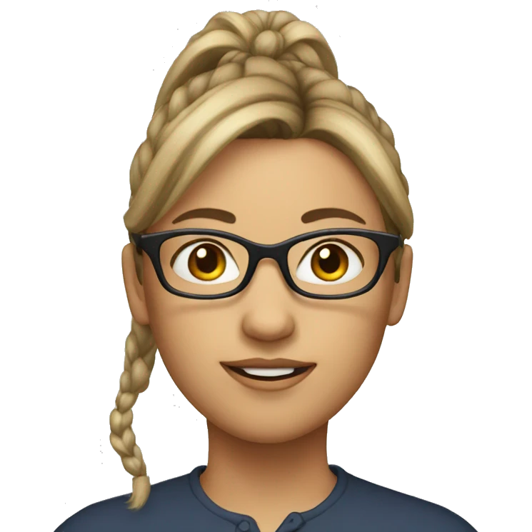 woman with a pony tail and glasses emoji