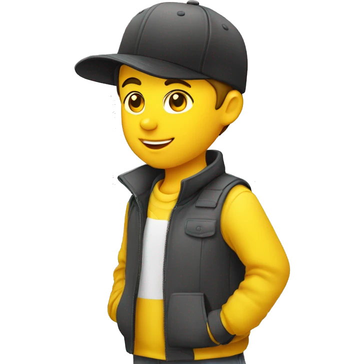 Niño blanco con gorra amarilla emoji