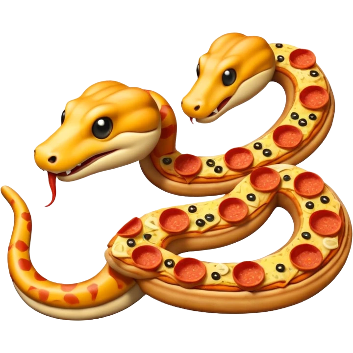 Snake made out of pizza emoji