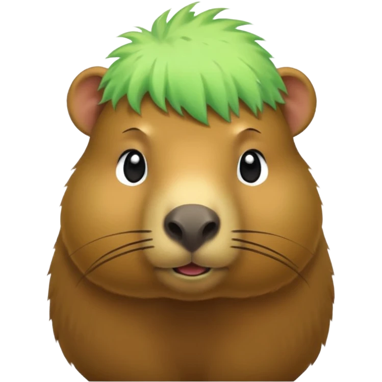 Capybara with green head hair emoji