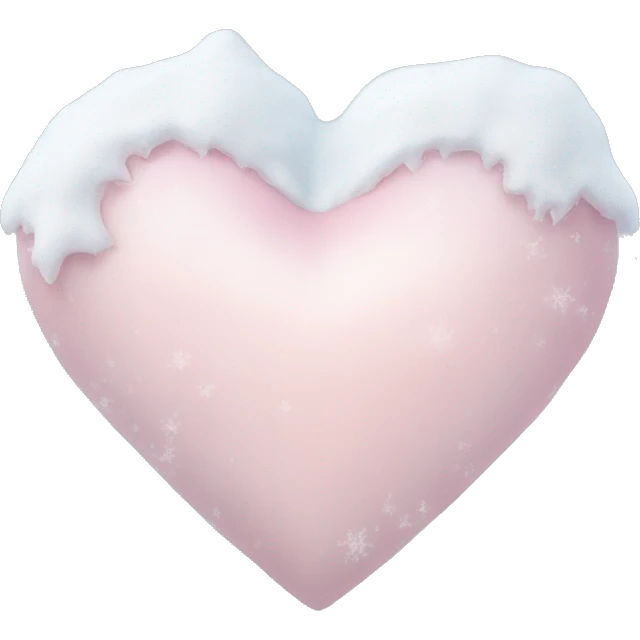 frozen pale pink heart with snow emoji