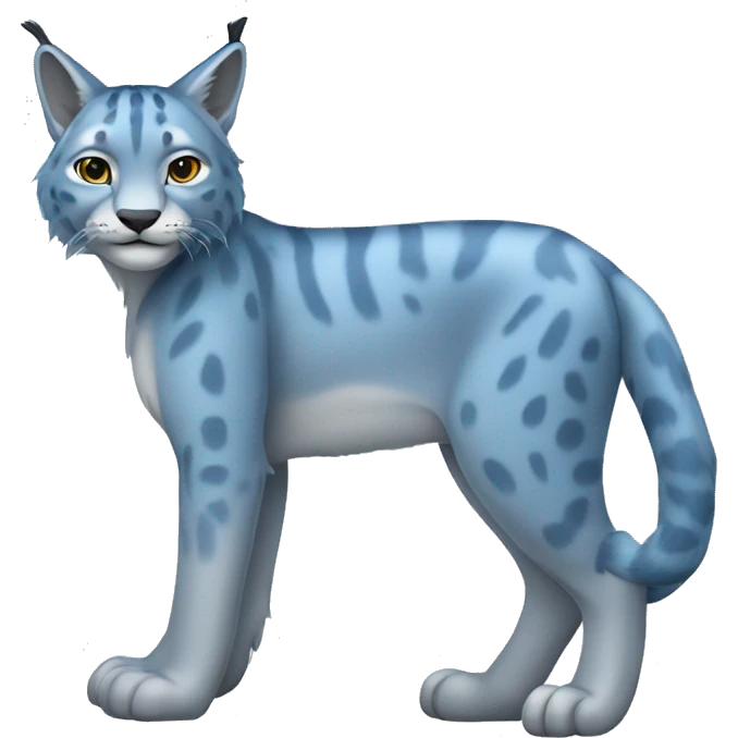 A blue lynx full body and short tail emoji