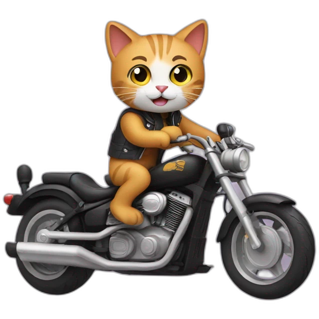 cat riding a motorcycle emoji