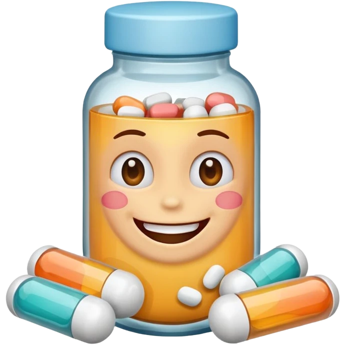 apochons avec des médicaments dedans qui sourient et rigolent emoji