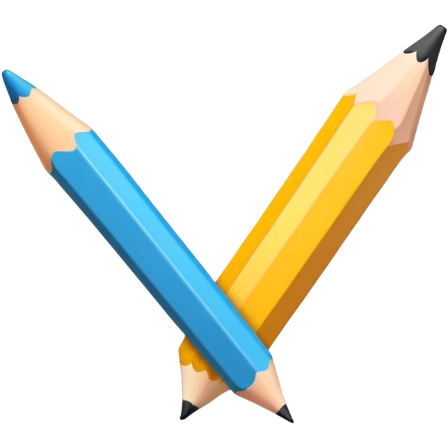 Create a 3D style pencil icon emoji