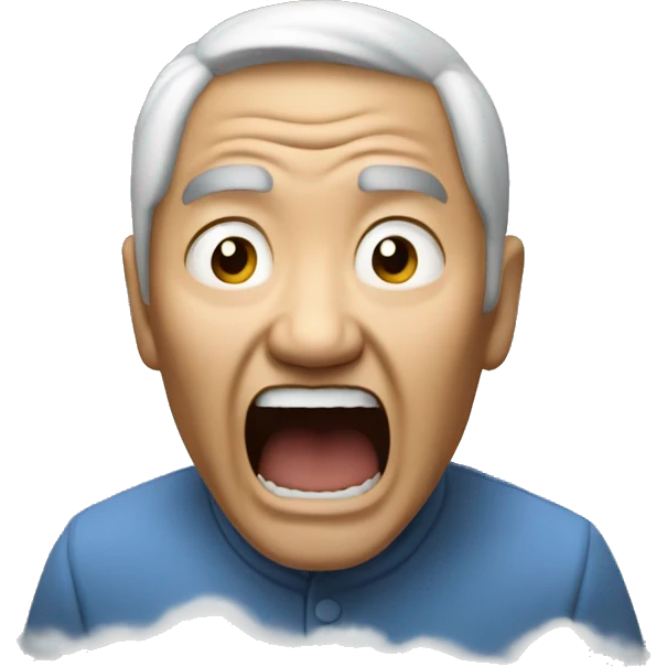 old asian man yelling at clouds emoji