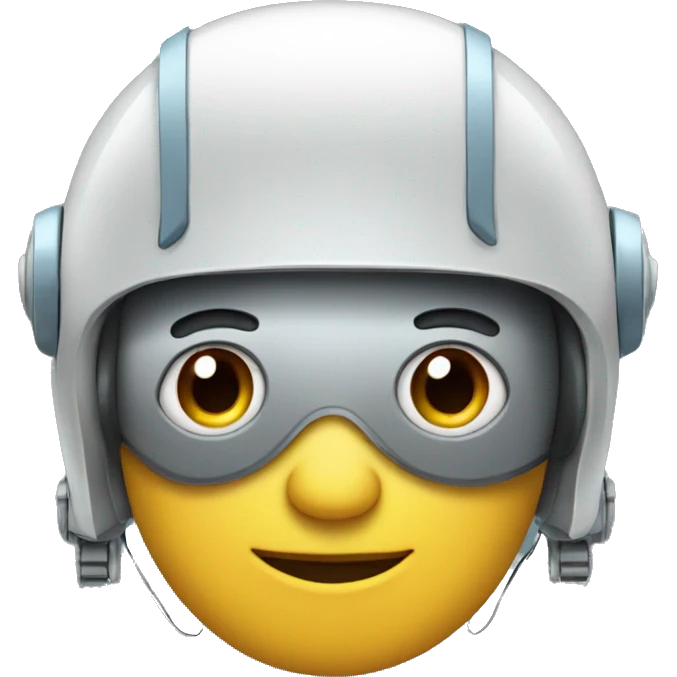 A robot with pilot cap emoji
