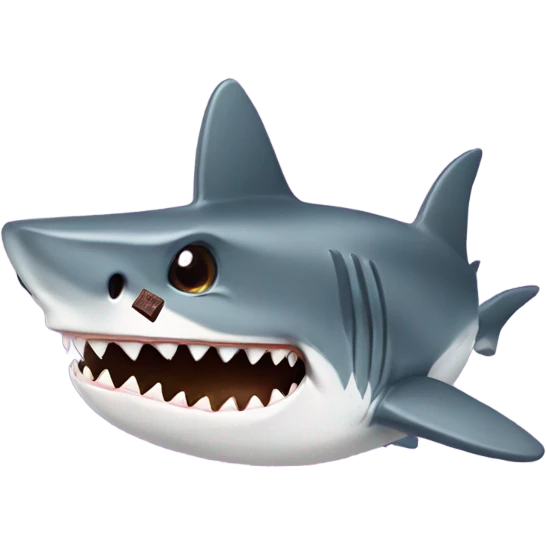shark eating chocolate emoji