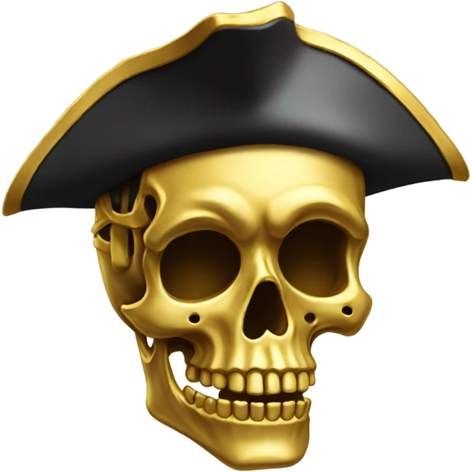 Skeleton made out of gold and wearing pirate hat emoji